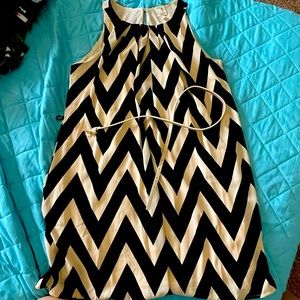 Modcloth Black and White Chevron Dress